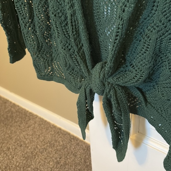 NWT Skye’s the Limit Green Crochet Sweater - Picture 4 of 5